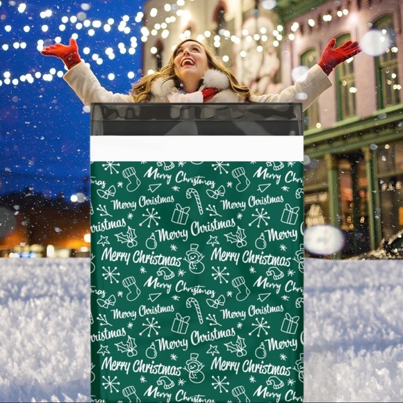 50 10X13 Merry Christmas Poly Mailers CLEARANCE - Picture 3 of 6